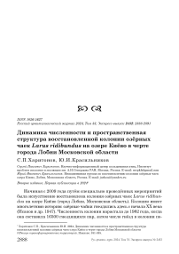 Динамика численности и пространственная структура восстановленной колонии озёрных чаек Larus ridibundus на озере Киёво в черте города Лобни Московской области