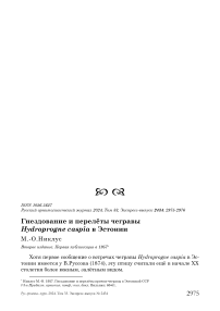 Гнездование и перелёты чегравы Hydroprogne caspia в Эстонии