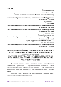 Анализ взаимодействия медицинских организации с информационными системами и технологиями продвижения услуг