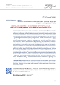 Эволюция и современное состояние территориальных туристско-рекреационных систем Крымского полуострова