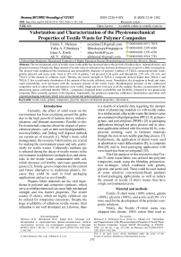 Valorization and characterization of the physicomechanical properties of textile waste for polymer composites