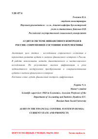 Аудит в системе финансового контроля в России: современное состояние и перспективы