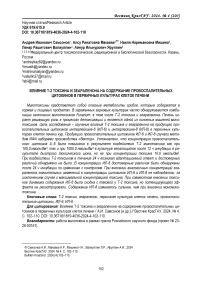 Влияние Т-2 токсина и зеараленона на содержание провоспалительных цитокинов в первичных культурах клеток печени