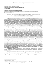 Анализ дебиторской и кредиторской задолженности коммерческой организации