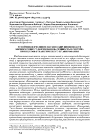 Устойчивое развитие наукоемких производств корпоративного образования: сущность и система принципов стратегического планирования