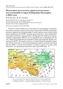 Некоторые результаты орнитологических исследований в горах Кабардино-Балкарии в 2024 году