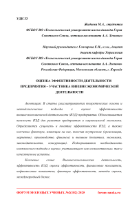 Оценка эффективности деятельности предприятия-участника внешнеэкономической деятельности