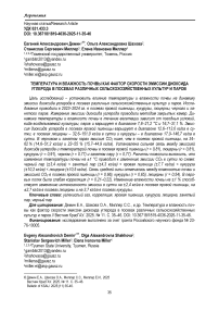 Температура и влажность почвы как фактор скорости эмиссии диоксида углерода в посевах различных сельскохозяйственных культур и паров