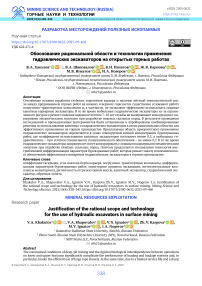 Обоснование рациональной области и технологии применения гидравлических экскаваторов на открытых горных работах