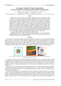 An Adaptive Method for Spiral Segmentation of Aztec Compact Code Images with Irregular Grid Structure
