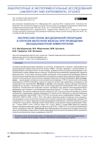 Экспрессия генов эксцизионной репарации в опухоли молочной железы при проведении неоадъювантной химиотерапии