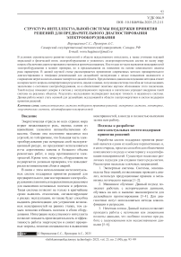 Структура интеллектуальной системы поддержки принятия решений для предварительного диагностирования электрооборудования