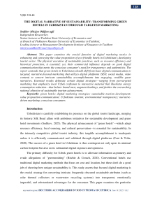 The digital narrative of sustainability: transforming green hotels in Uzbekistan through targeted marketing