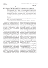 Значение социальной политики для развития туристической отрасли в Китае и России