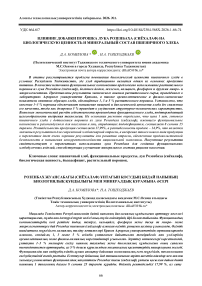 Влияние добавки порошка лука розенбаха (сиёхалаф) на биологическую ценность и минеральный состав пшеничного хлеба
