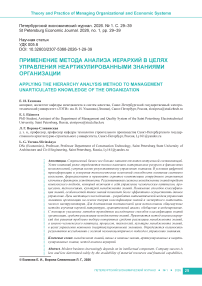 Применение метода анализа иерархий в целях управления неартикулированными знаниями организации