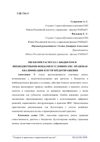 Риски при расчетах с бюджетом и внебюджетными фондами в условиях ЕНС: правовая квалификация и пути предотвращения