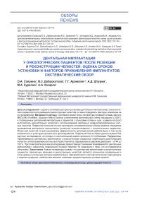 Дентальная имплантация у онкологических пациентов после резекции и реконструкции челюстей: оценка сроков установки и факторов приживления имплантатов