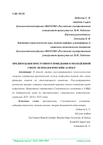 Предпосылки преступного поведения в молодёжной сфере: психологический аспект