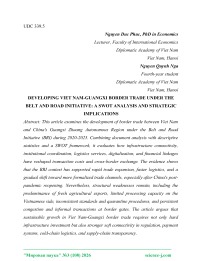 Developing Viet Nam-Guangxi border trade under the Belt and Road Initiative: a SWOT analysis and strategic implications