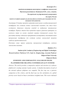 Обзор и сравнительный анализ онлайн-платформ для создания систем лояльностей клиентов