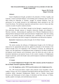 The enlightenment as an intellectual source in Ho Chi Minh’s thought