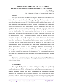 Artificial intelligence and the future of photography: opportunities and ethical challenges