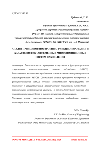 Анализ принципов построения, функционирования и характеристик современных многопозиционных систем наблюдения