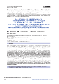 Эффективность и безопасность последовательной терапии хлоридом радия-223 и 177Lu-ПСМА у пациентов с метастатическим кастрационно-резистентным раком предстательной железы: ретроспективное одноцентровое исследование