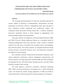 Integrating OBE and CDIO approaches into undergraduate futsal coach education