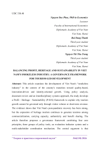Balancing profit, heritage and sustainability in Viet Nam's smokeless industry: a governance framework for tourism-led development