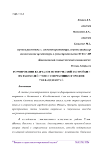 Формирование кварталов исторической застройки и их взаимодействие с современным городом: Таиланд и Китай
