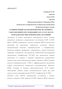 Сравнительный анализ протоколов экстренного ультразвукового исследования FAST, E-FAST, BLUE и RUSH в диагностике критических состояний