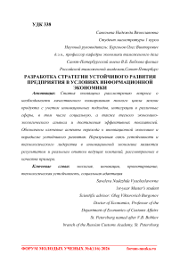 Разработка стратегии устойчивого развития предприятия в условиях информационной экономики