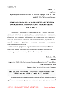 Роль программно-информационного обеспечения для моделирования разработки месторождений нефти и газа