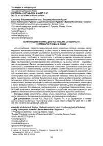 Верификация и клинико-диагностические особенности гепатопатий у собак и кошек