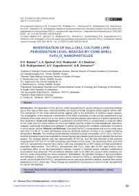 Investigation of HeLa cell culture lipid peroxidation level induced by core-shell Fe/Fe3O4 nanoparticles