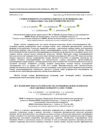 Стевия концентраттарымен байытылған функционалды сусындардың сапа көрсеткіштерін зерттеу