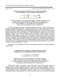 Разработка рецептуры колбасного хлеба из конины с добавлением растительных компонентов