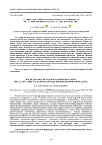 Тігін өндірісі бұйымдарына арналған құйылмалы металлды элементтерді жасау әдістерін зерттеу