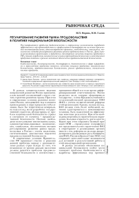 Регулирование развития рынка продовольствия в политике национальной безопасности