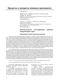 Математическое моделирование процесса микронизации зерна