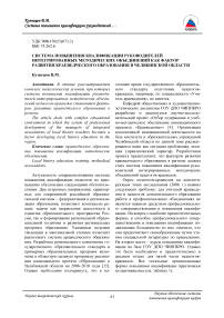 Система повышения квалификации руководителей интегрированных методических объединений как фактор развития краеведческого образования в челябинской области