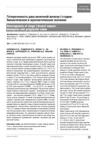 Гетерогенность рака молочной железы I стадии: биологическое и прогностическое значение