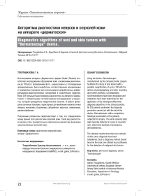 Алгоритмы диагностики невусов и опухолей кожи на аппарате «Дерматоскоп»