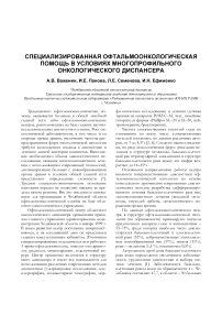 Специализированная офтальмоонкологическая помощь в условиях многопрофильного онкологического диспансера