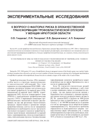 К вопросу о факторах риска в злокачественной трансформации трофобластической опухоли у женщин Иркутской области