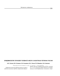 Эпидемиология опухолей головного мозга в некоторых регионах России