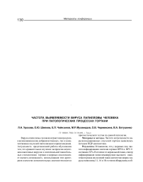 Частота выявляемости вируса папилломы человека при патологических процессах гортани