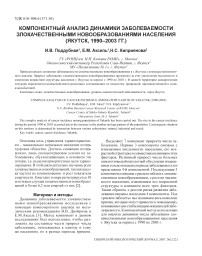 Компонентный анализ динамики заболеваемости злокачественными новообразованиями населения (Якутск, 1990-2003 гг.)